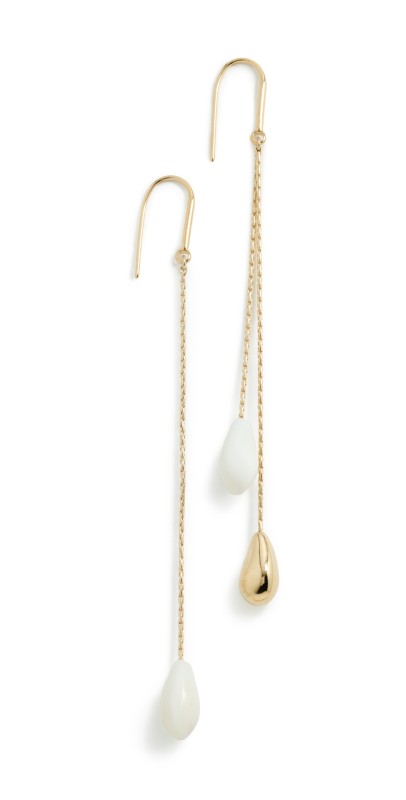 Isabel Marant Asymmetric Earrings Ecru