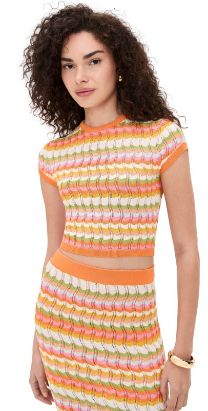 Ronny Kobo Quartz Knit Top Rainbow Multi