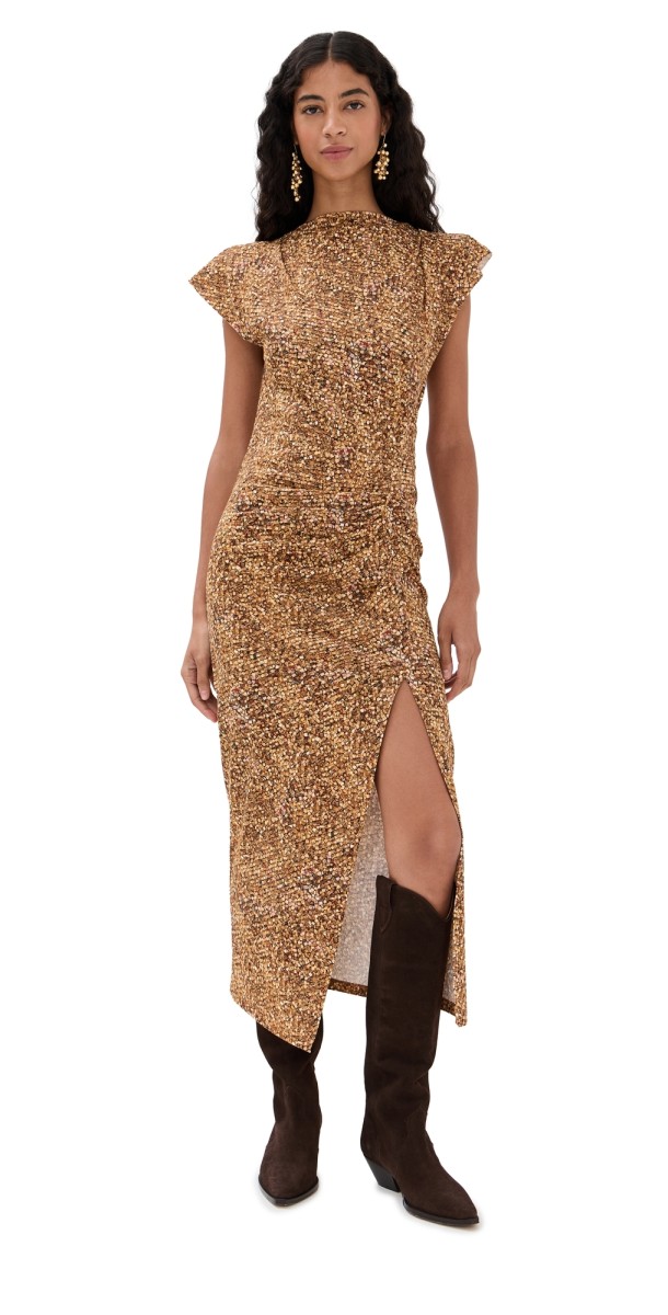 Isabel Marant Nadela Maxi Dress Ochre