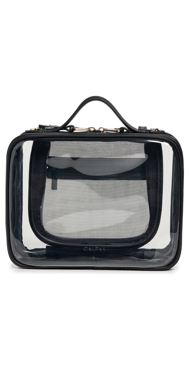 CALPAK Medium Clear Cosmetics Case Black