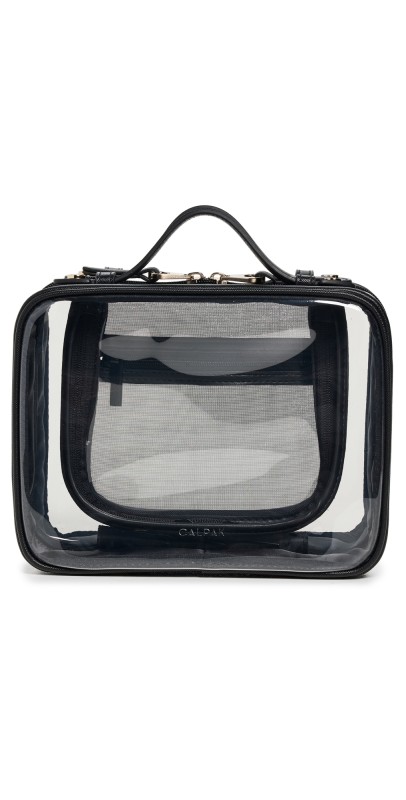 CALPAK Medium Clear Cosmetics Case Black