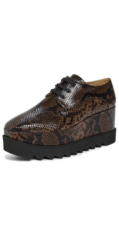 Stella McCartney Snake Print Elyse Alter Mat Sneakers Coffee