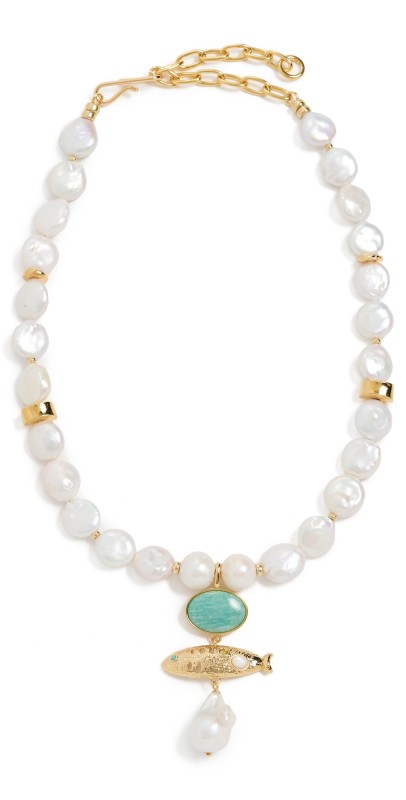 Lizzie Fortunato Sardina Pearl Necklace Mult