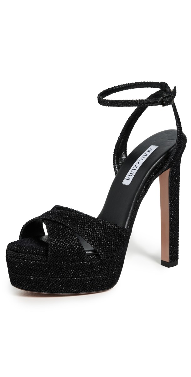 Aquazzura Divine Plateau Sandals 130mm Black