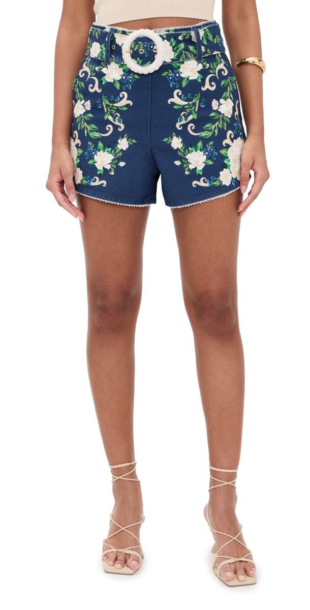 FARM Rio Flower Tapestry Shorts Flower Tapestry Blue