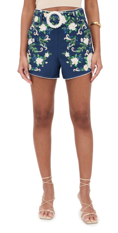 FARM Rio Flower Tapestry Shorts Flower Tapestry Blue