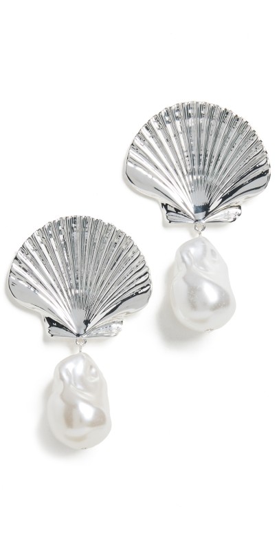Eliou Scallop Earrings Silver Plated