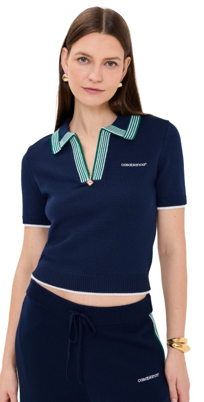 Casablanca Tennis Polo Navy/Green