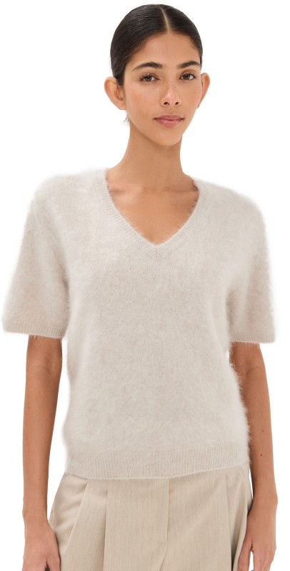 LISA YANG Lovisa Cashmere T-Shirt Sand Brushed