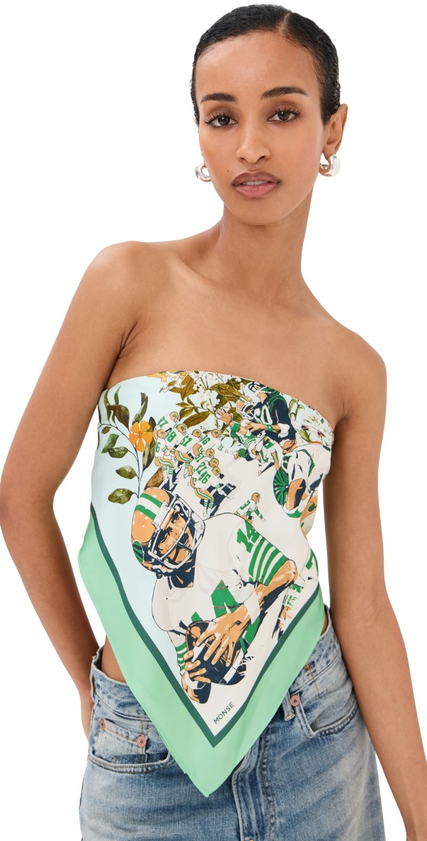 Monse Printed Bandana Top Mint Multi