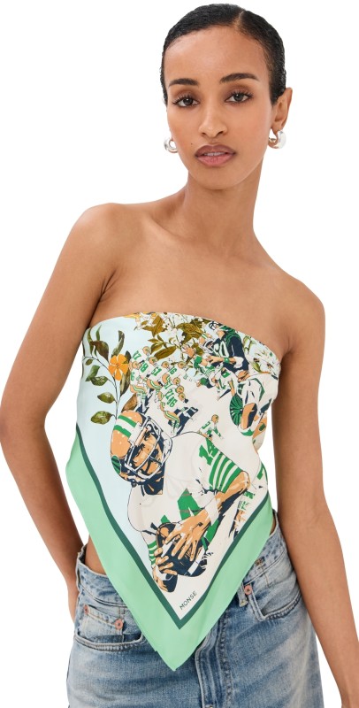 Monse Printed Bandana Top Mint Multi
