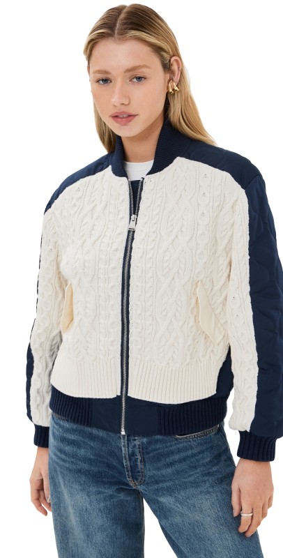 SIMKHAI Rollins L/S Combo Bomber Ivory Multi
