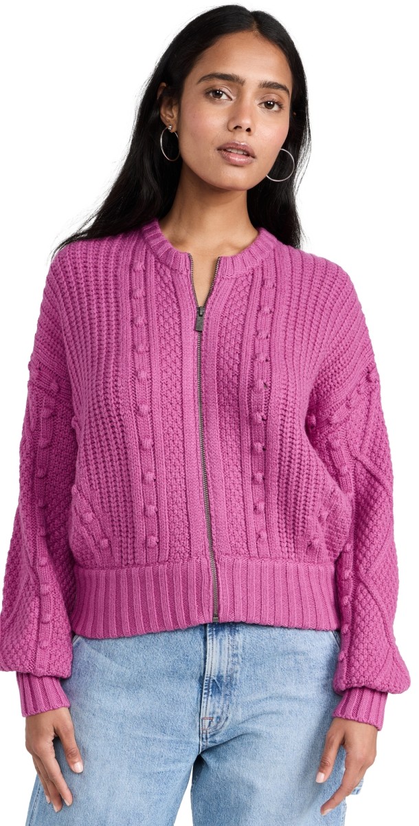 Splendid Katie Bobble Cardigan Magenta