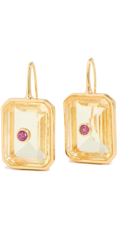 Lizzie Fortunato Tile Earrings In Citrine Yellow