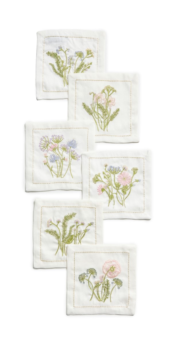Kim Seybert Meadow Cocktail Napkins Set of 6 Mult