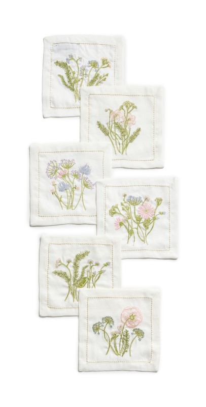 Kim Seybert Meadow Cocktail Napkins Set of 6 Mult