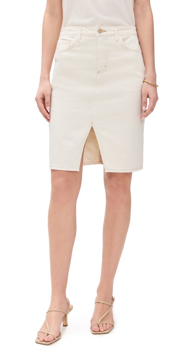 L'AGENCE Tylee Knee Length Skirt Macadamia