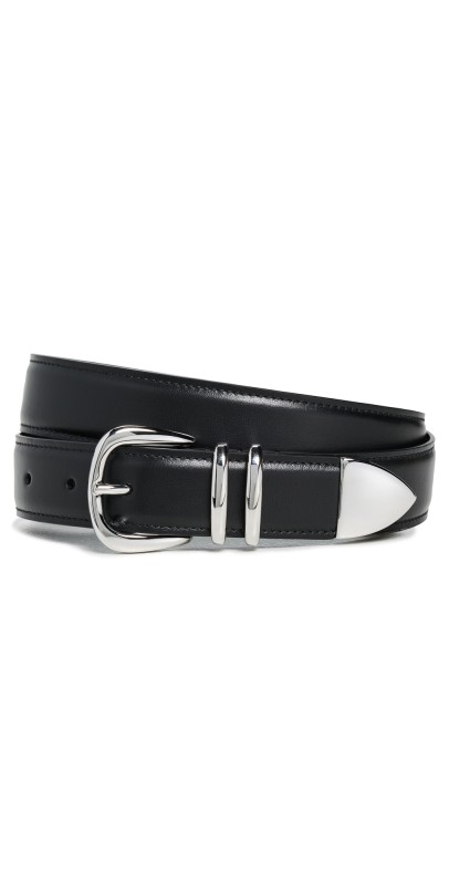 A. L.C. Carson Belt Black/Shiny Silver