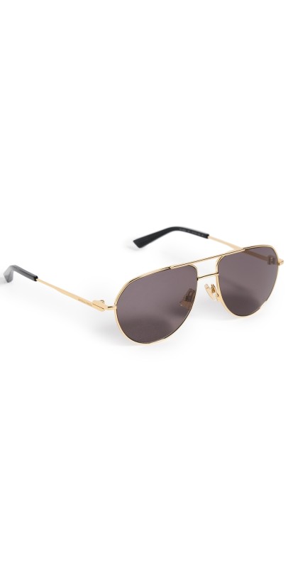Bottega Veneta BV1302S Sunglasses Gold-Gold-Grey