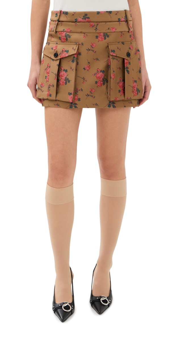 Monse Double Waistband Cargo Skirt Brown