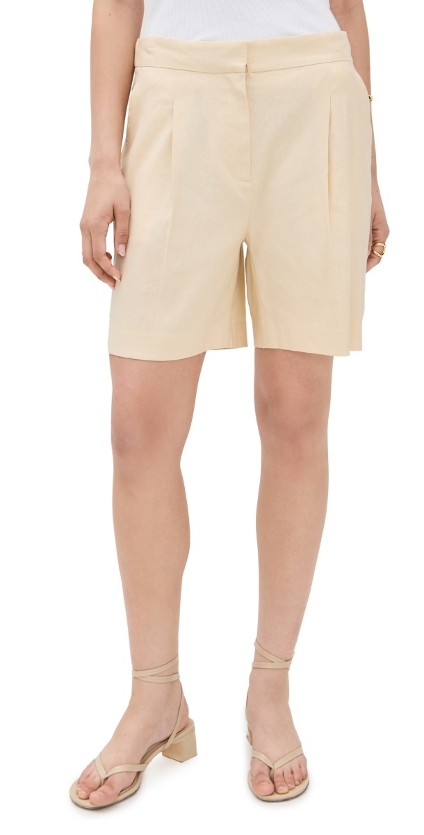 rag & bone Leona Linen Shorts Light Tan