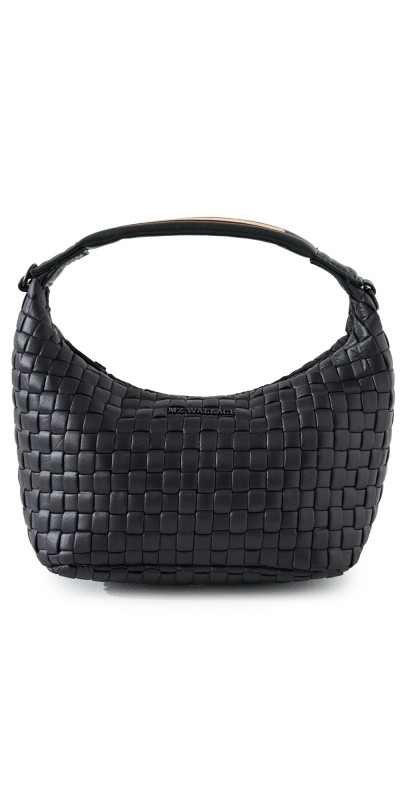 MZ Wallace Mini Woven Hobo Bag Black