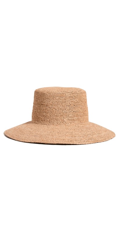 Lack Of Color Wide Straw Bucket Hat Tan