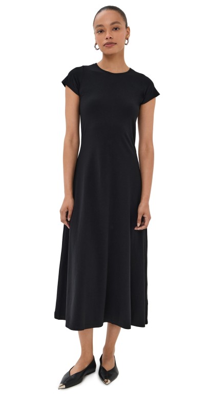 Another Tomorrow Fitted Tee Dress Black