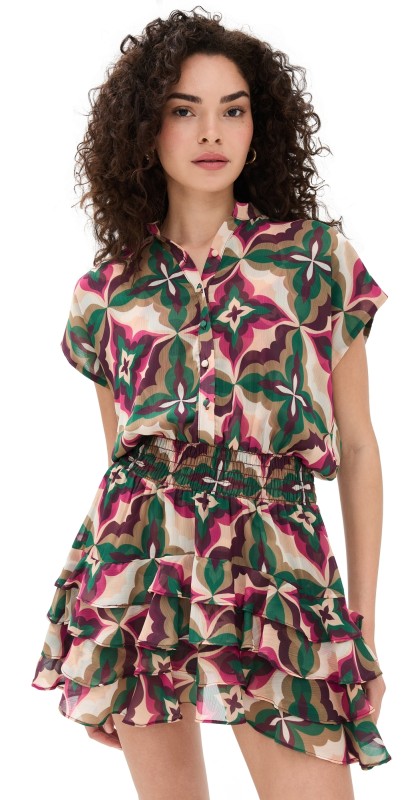 MISA Evie Dress Prismatic Tile Fuchsia