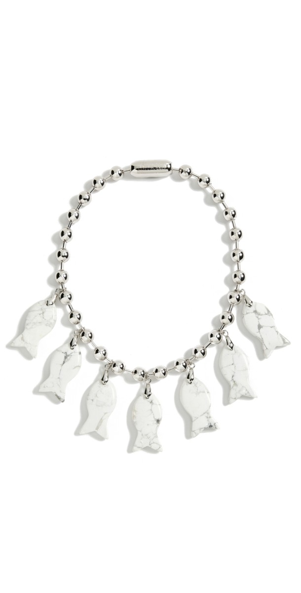 Julietta Fish Necklace Silver/Whit