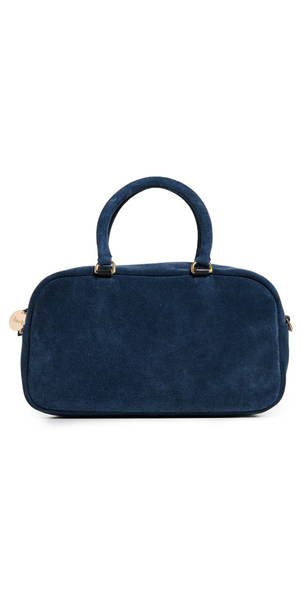 Clare V. Petit Claudine Bag Bright Navy Sued