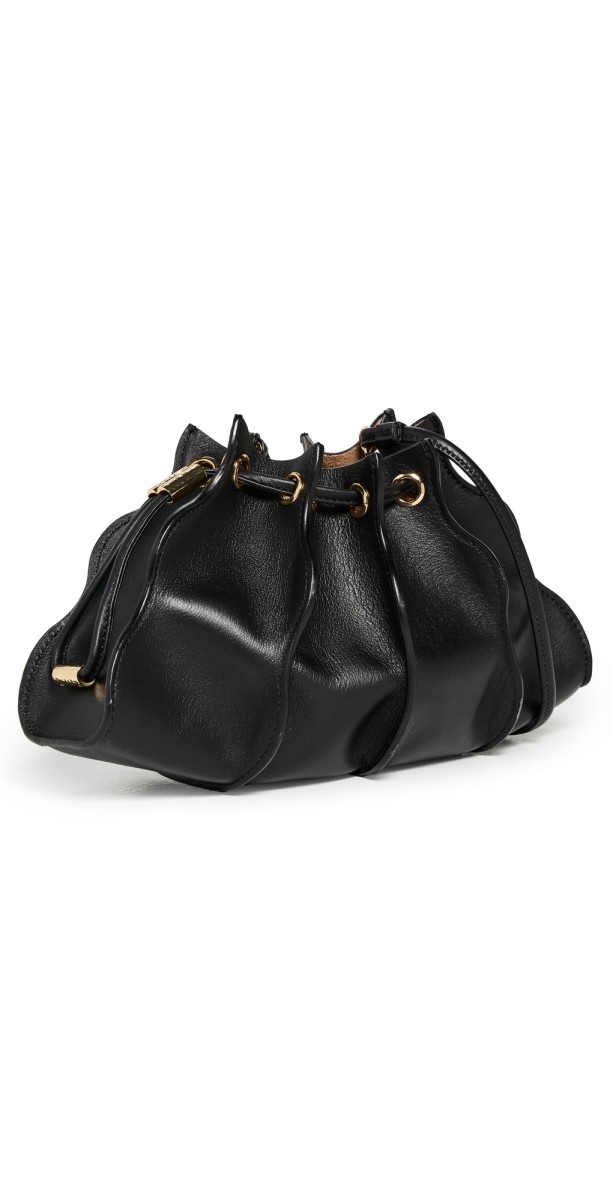 Ulla Johnson Adria Pleated Wave Mini Crossbody Bag Noir