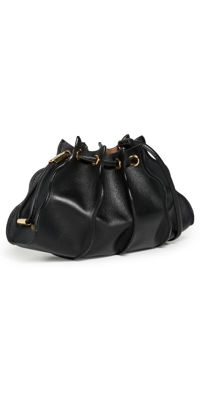 Ulla Johnson Adria Pleated Wave Mini Crossbody Bag Noir