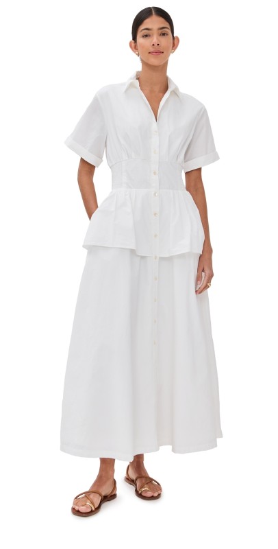 Rosie Assoulin Boogie Woogie Bugle Boy Dress White