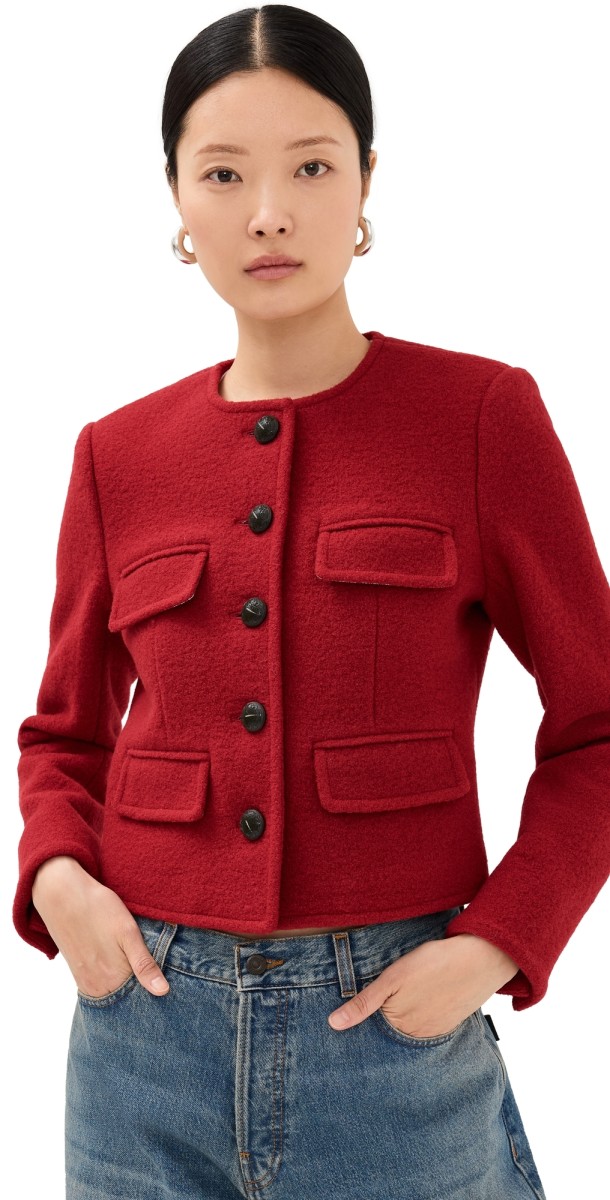 Veronica Beard Leslie Jacket Crimson