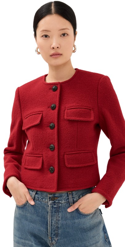 Veronica Beard Leslie Jacket Crimson