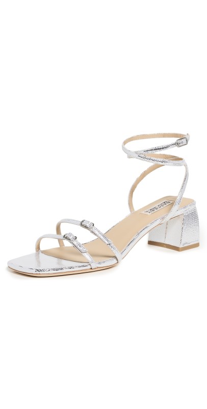Badgley Mischka Dania Block Heels Silver