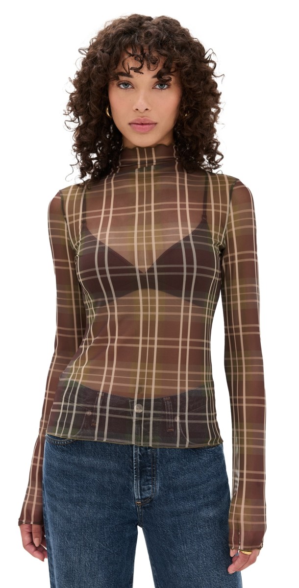 Favorite Daughter The Sheer Fantasy Top Countryside Plaid