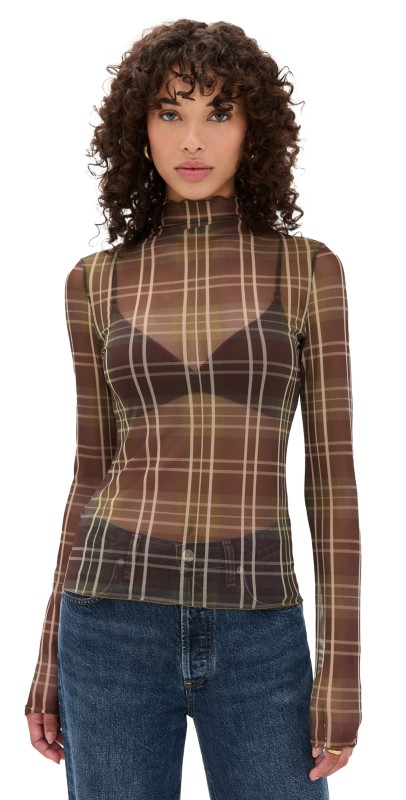 Favorite Daughter The Sheer Fantasy Top Countryside Plaid