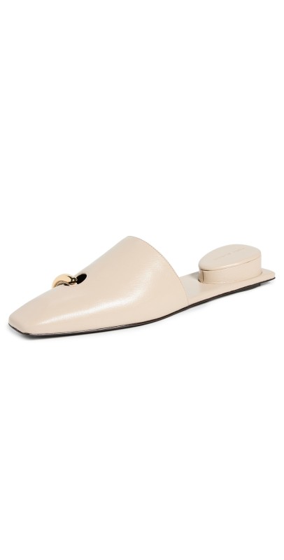 Tory Burch Pierced Mules Stone Grey/Silver