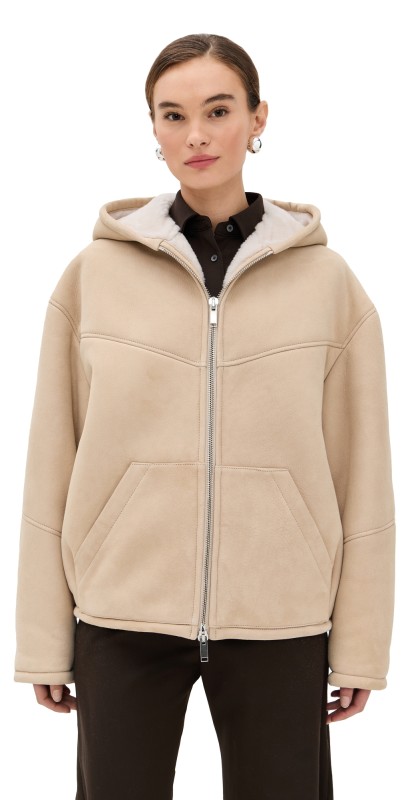 HALFBOY Hoodie Shearling Bomber Sand