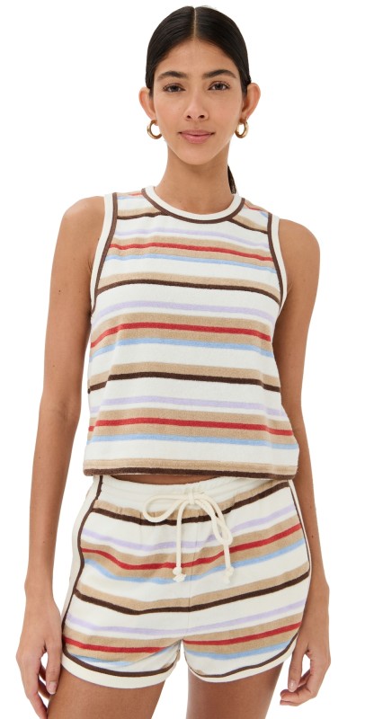 Veronica Beard Jean Cullen Tank Stone Khaki Multi