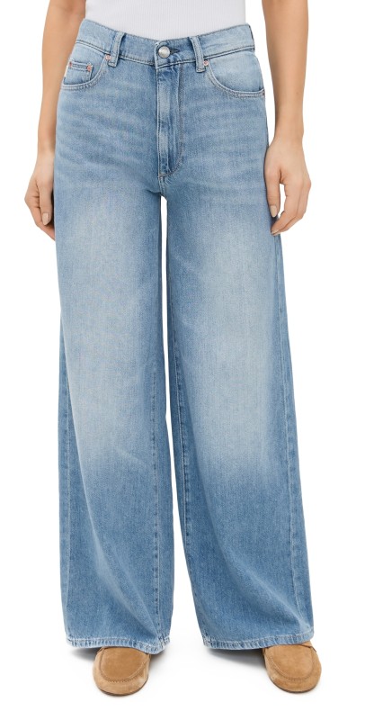 DL1961 DL Aura Hepburn Wide Leg High Rise Jeans River Bank (Dl Aura)