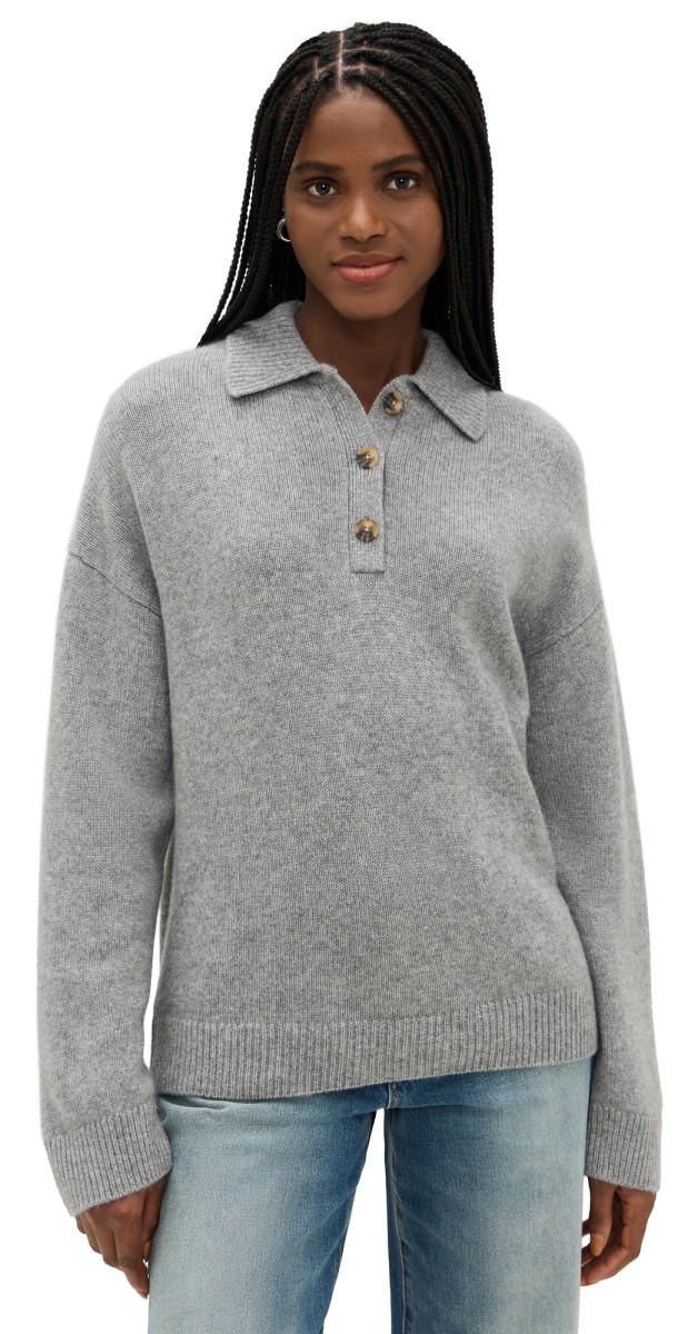 Reformation Brooklyn Cashmere Polo Sweater Husky