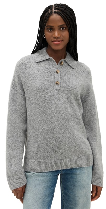 Reformation Brooklyn Cashmere Polo Sweater Husky