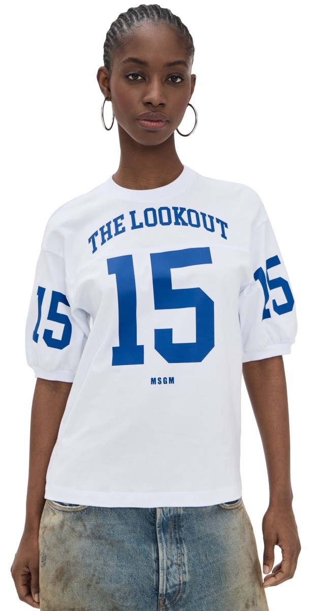 MSGM Varsity Tee Optical White