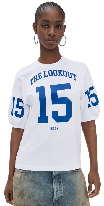 MSGM Varsity Tee Optical White