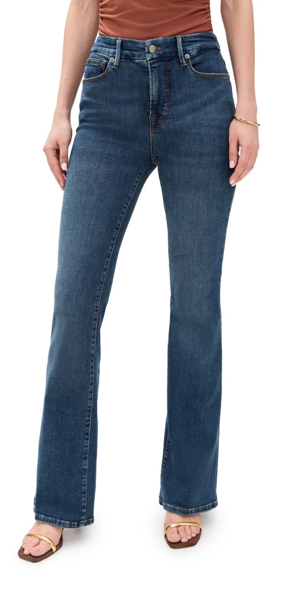 Good American Good Legs Flare Jeans Blue004