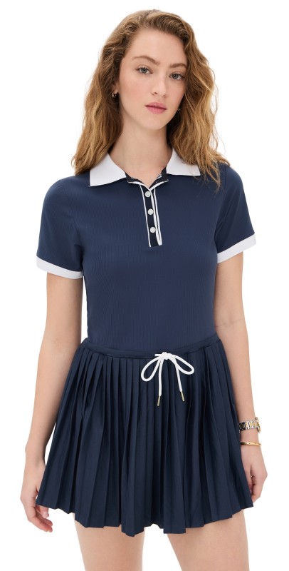 Varley Paloma Court Dress 30 Blue Nights/White
