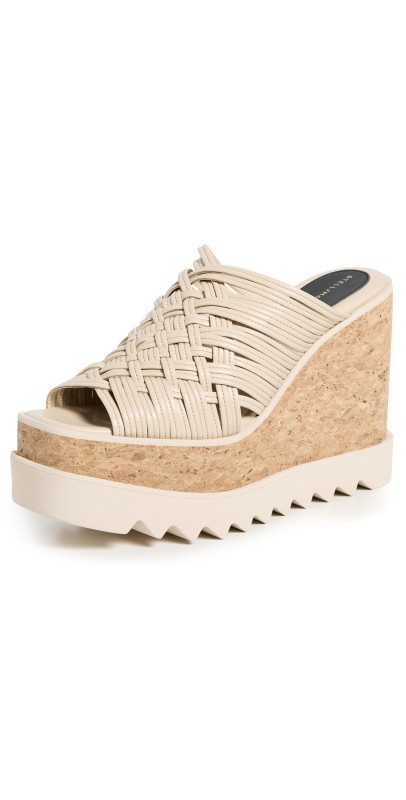Stella McCartney Sneakelyse Alter Mat Wedges Ecru